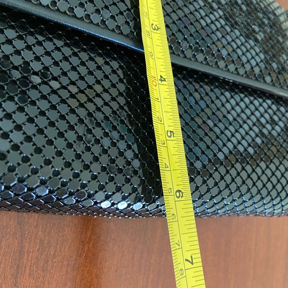 Vintage WHITING and DAVIS INTERNATIONAL Black Mesh Medium Handbag - Picture 12 of 13